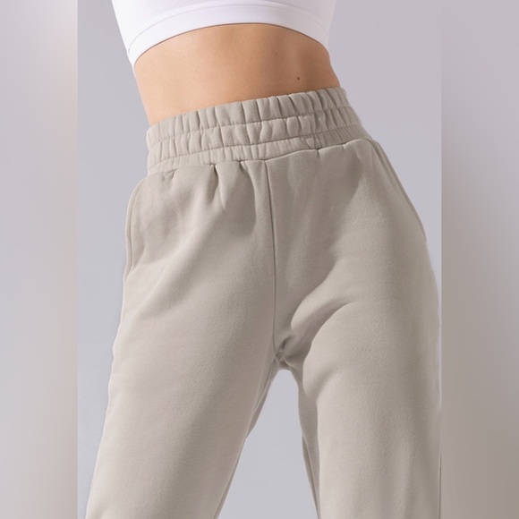 NWT 2X POPFLEX Women's Cream sweatpants cloud rollover sweatpants in seashell - Picture 6 of 7